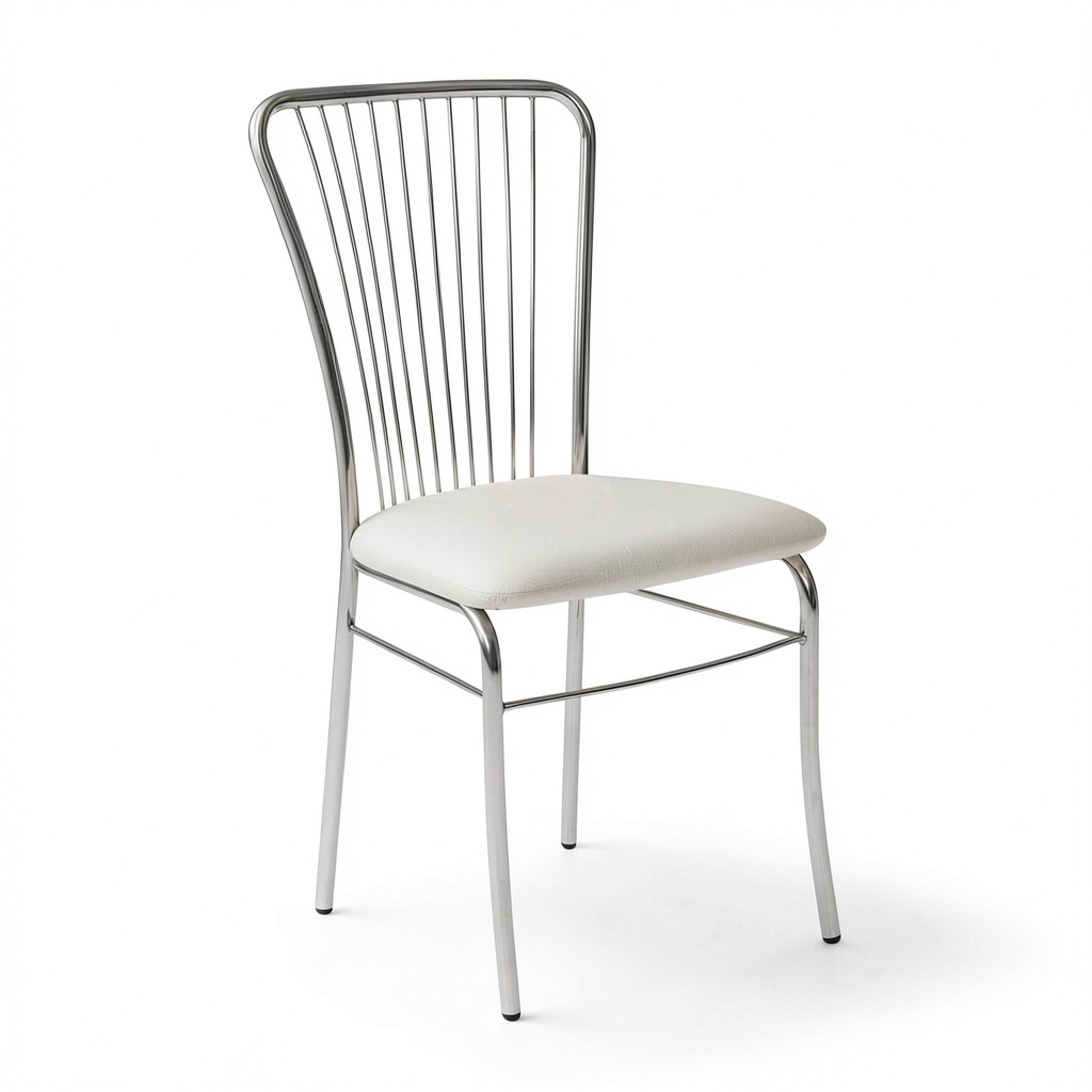 Set di 2 sedie moderne in ecopelle bianca, ideali per sala da pranzo, cucina o salotto, dimensioni 54x45x93 cm