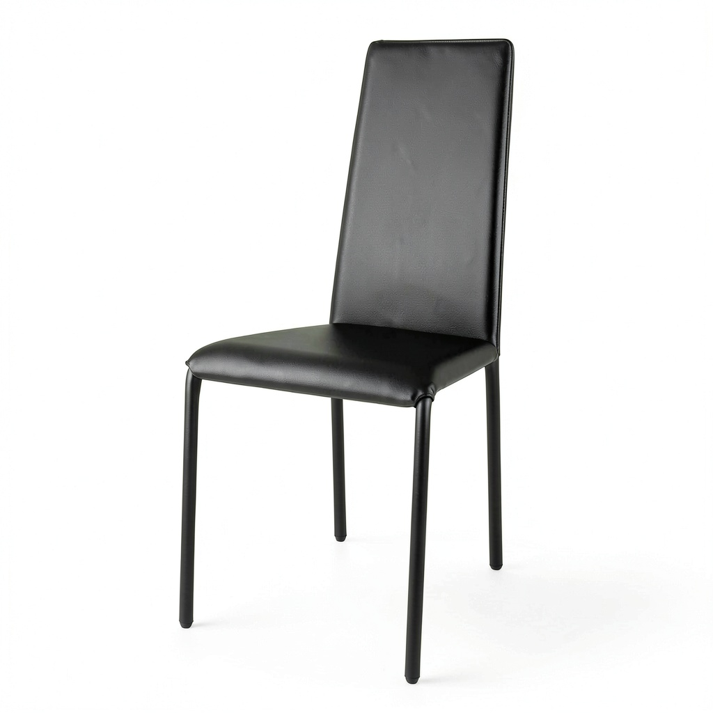 Set 4 Sedie Sophie Lux in Acciaio e Finta Pelle per Cucina e Sala Pranzo