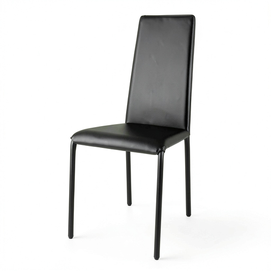Set 4 Sedie Sophie Lux in Acciaio e Finta Pelle per Cucina e Sala Pranzo