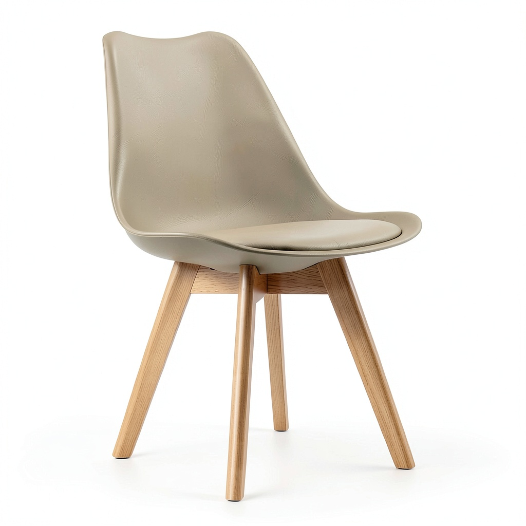 Set di 8 Sedie Moderne Imbottite per Sala da Pranzo con Gambe in Faggio Marroni