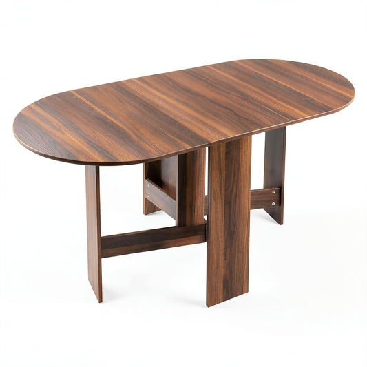 Tavolo da Pranzo Pieghevole 4-8 Persone, Multifunzionale in Legno per Casa e Ufficio, 163x80x75 cm, Colore Marrone