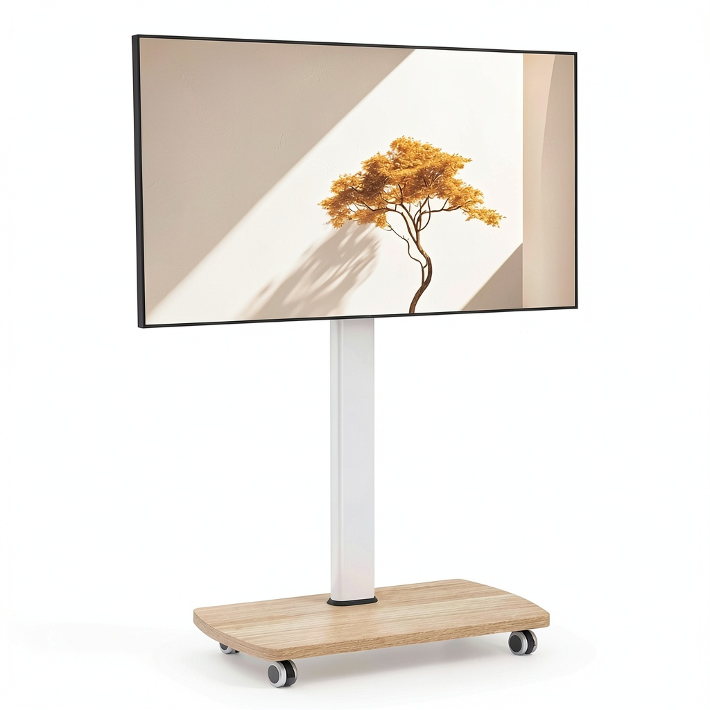 Carrello TV Mobile AOKCOS per Schermi 32-65 Pollici, Altezza Regolabile e Girevole, Compatibile VESA fino a 400x400 mm, Capacità 40 kg