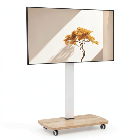 Carrello TV Mobile AOKCOS per Schermi 32-65 Pollici, Altezza Regolabile e Girevole, Compatibile VESA fino a 400x400 mm, Capacità 40 kg