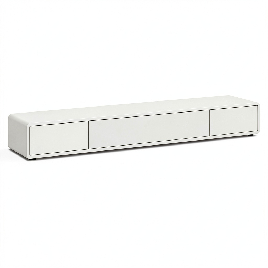 Supporto TV Galleggiante con Mensola e Cassetti per Soggiorno, 120 cm, Bianco