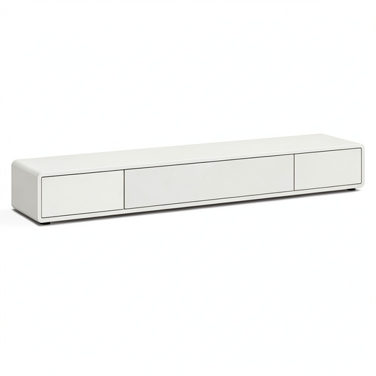 Supporto TV Galleggiante con Mensola e Cassetti per Soggiorno, 120 cm, Bianco