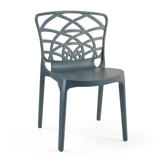 Set di 4 Sedie ARMONIA in Polipropilene, Resistenti ai Raggi UV, Impilabili, Design Moderno per Interni ed Esterni