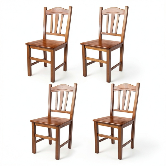 Tommychairs - Set di 4 sedie Silvana per cucina e sala da pranzo, struttura in faggio chiaro e seduta in legno